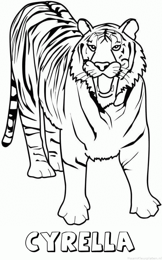 Cyrella tijger 2 kleurplaat
