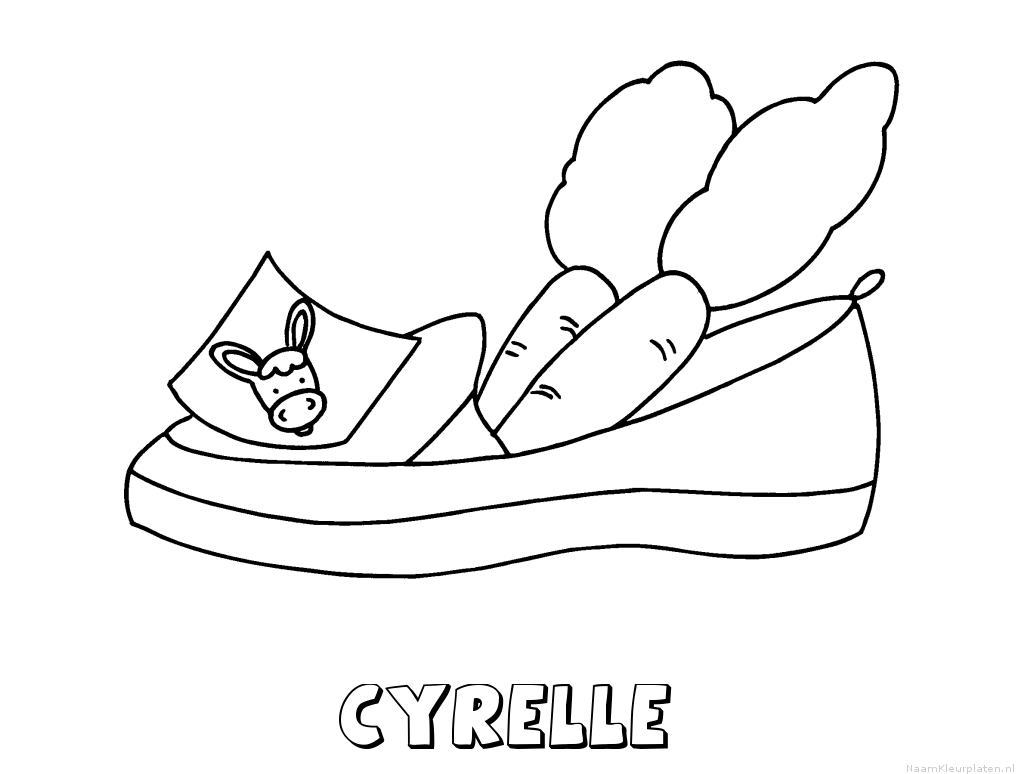 Cyrelle schoen zetten kleurplaat
