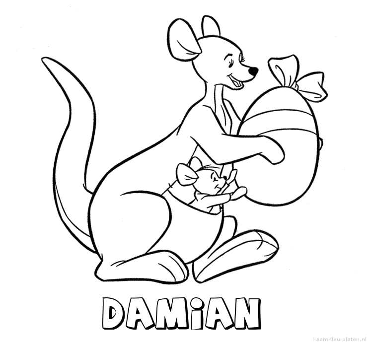 Damian kangoeroe kleurplaat