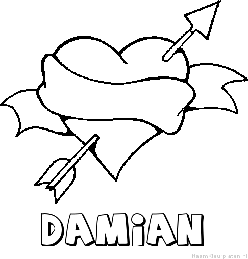 Damian liefde kleurplaat