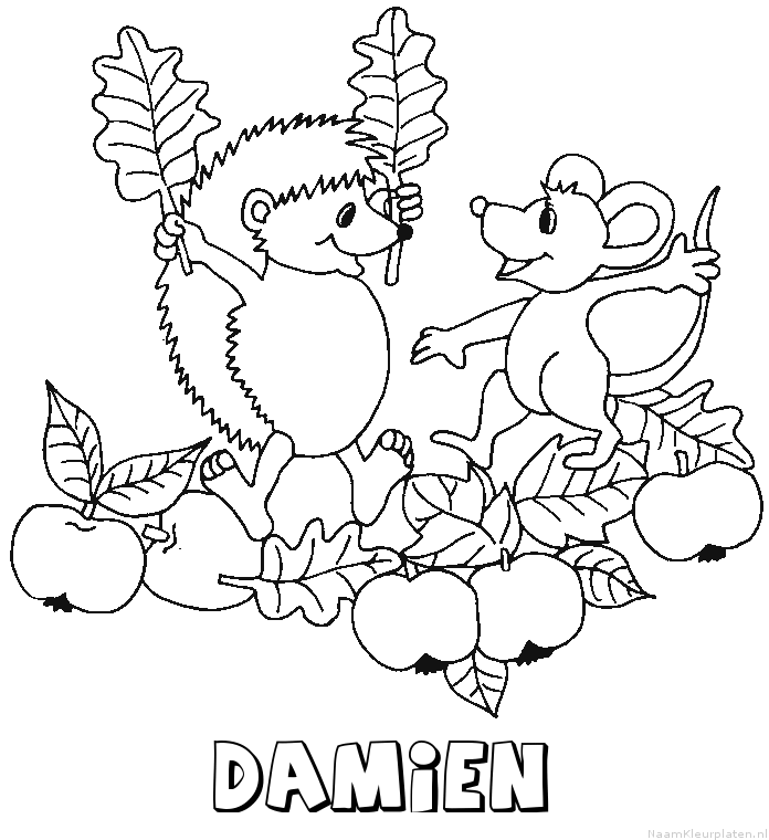 Damien egel kleurplaat