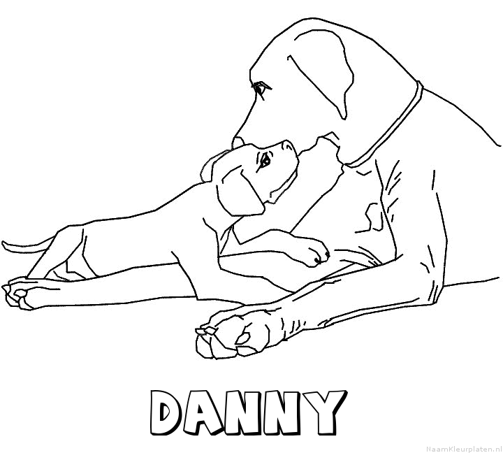 Danny hond puppy kleurplaat