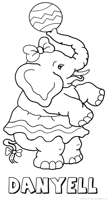 Danyell olifant kleurplaat