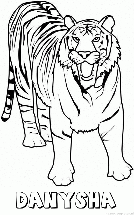 Danysha tijger 2 kleurplaat