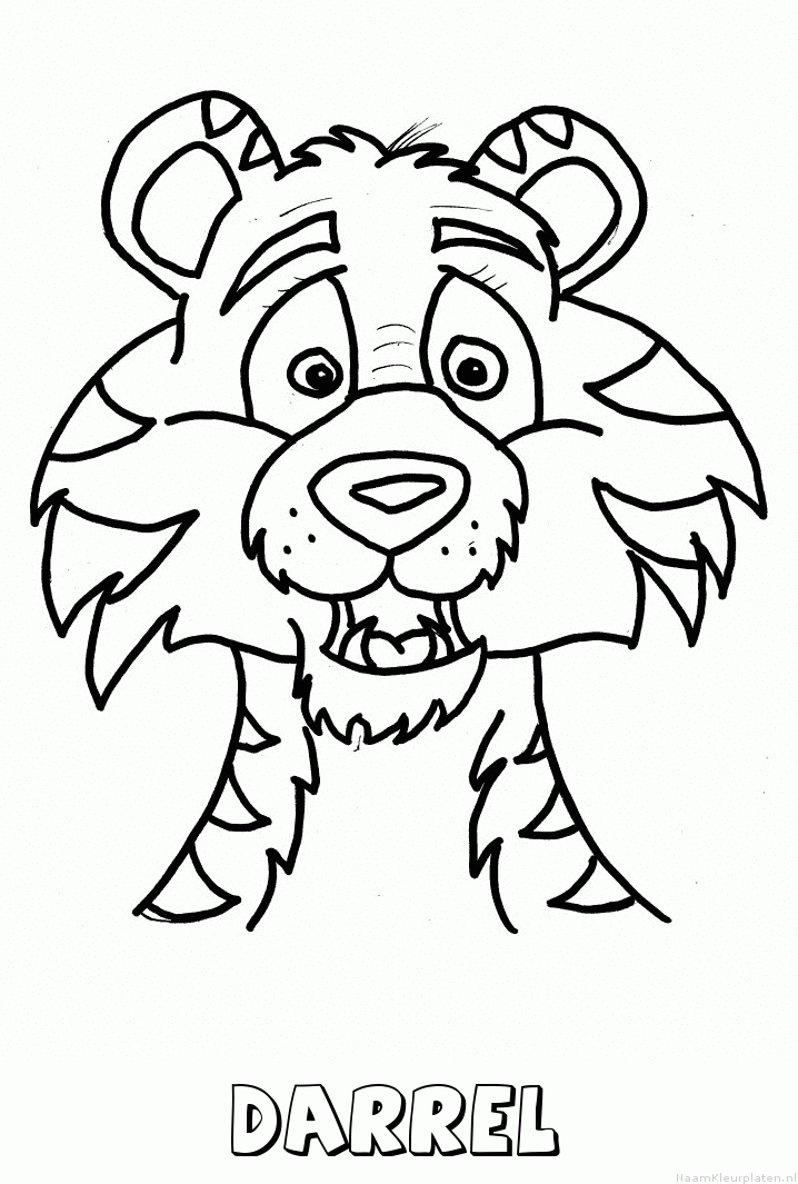 Darrel tijger kleurplaat