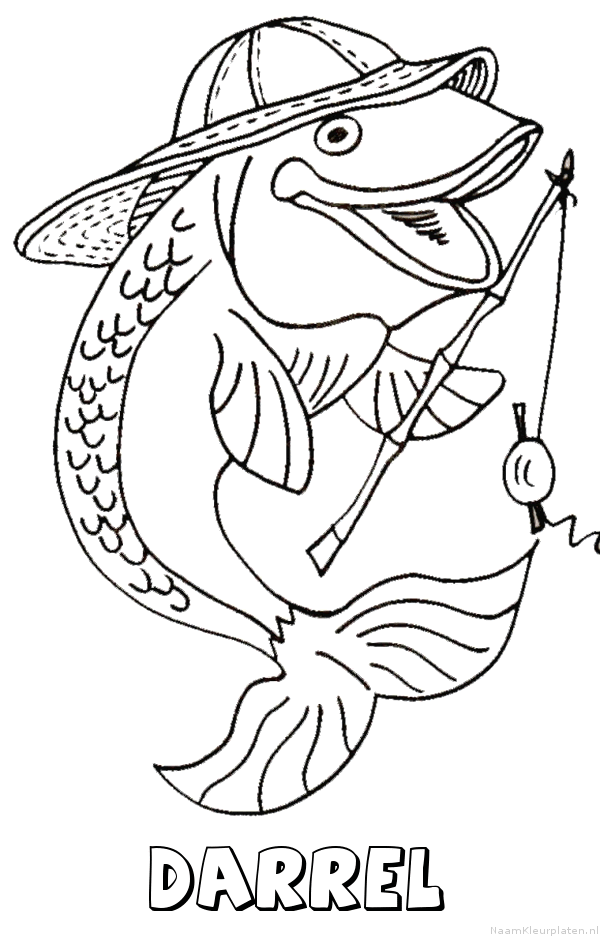 Darrel vissen kleurplaat