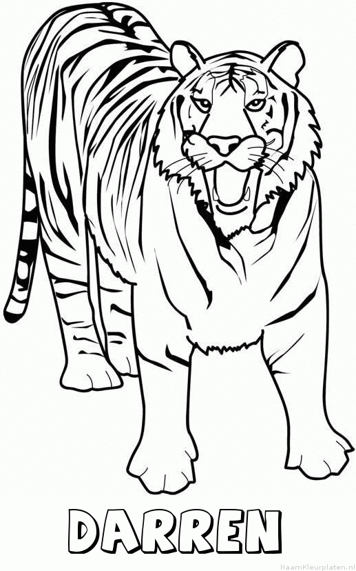 Darren tijger 2 kleurplaat