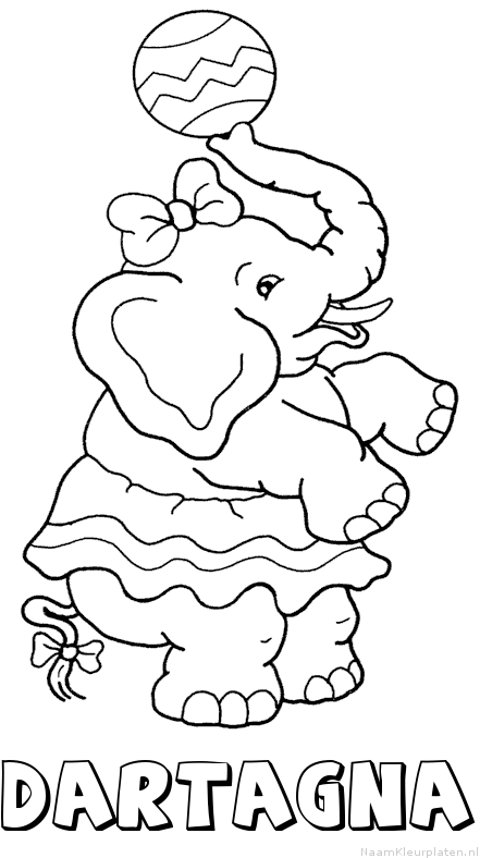 Dartagna olifant kleurplaat