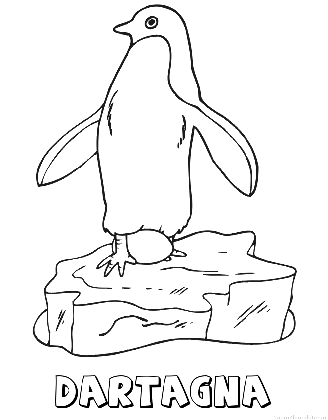 Dartagna pinguin kleurplaat