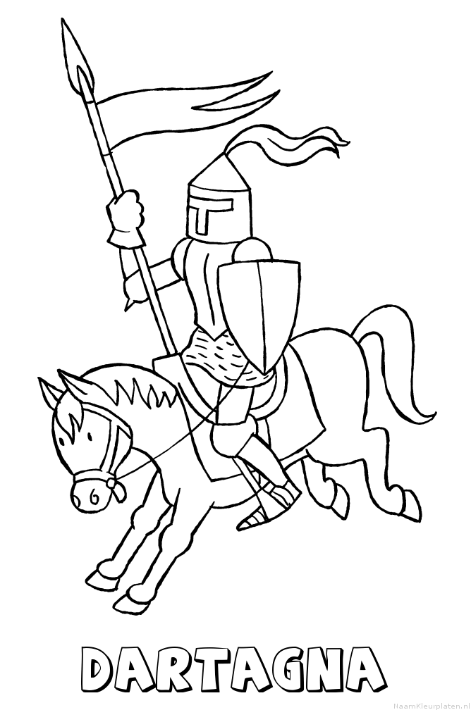 Dartagna ridder kleurplaat