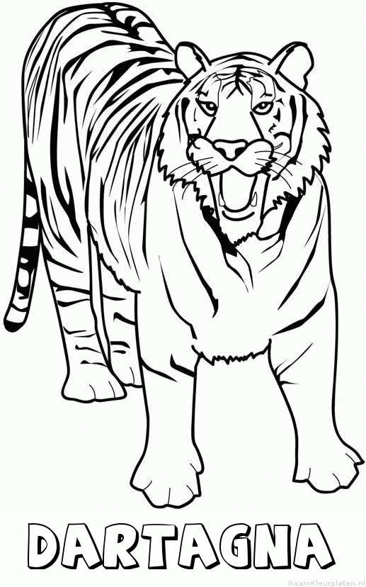 Dartagna tijger 2 kleurplaat
