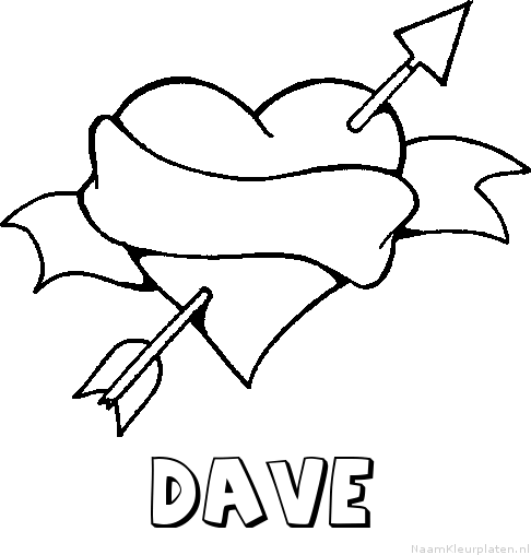 Dave liefde kleurplaat