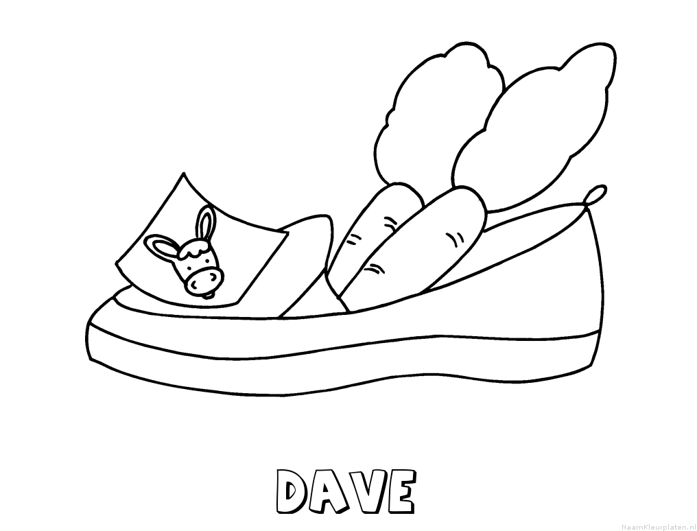 Dave schoen zetten kleurplaat