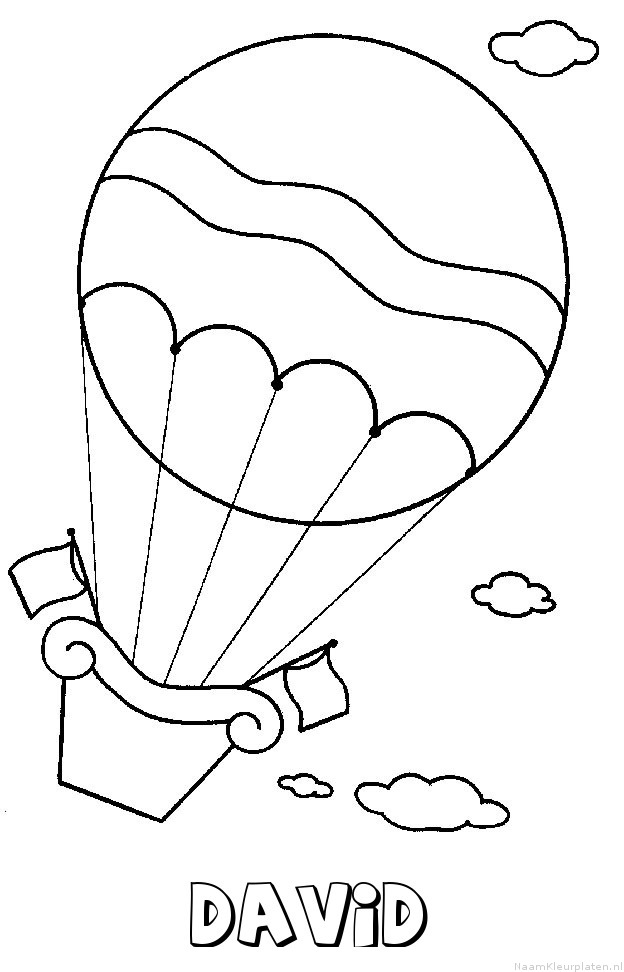 David luchtballon kleurplaat