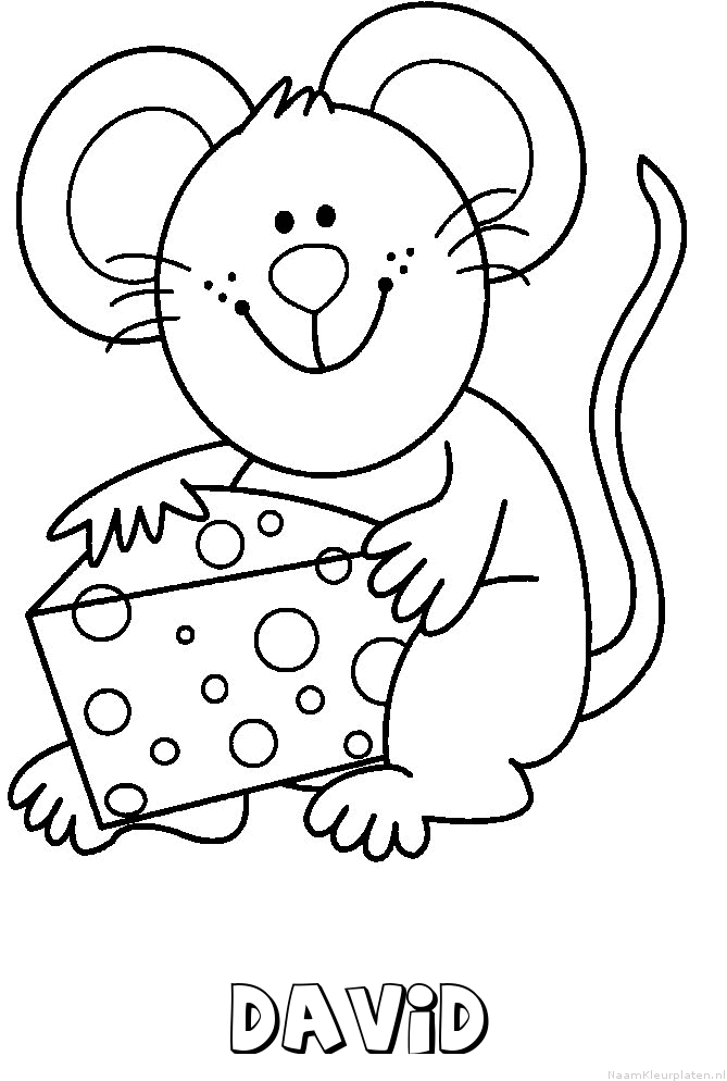 David muis kaas kleurplaat