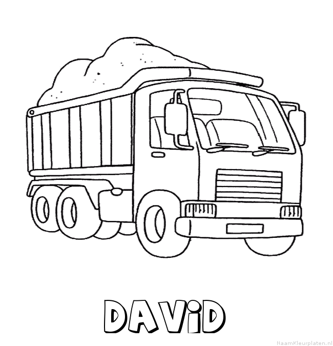 David vrachtwagen kleurplaat