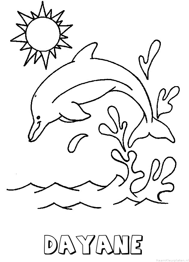 Dayane dolfijn kleurplaat