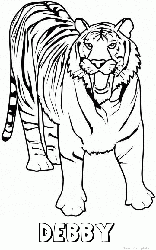 Debby tijger 2 kleurplaat