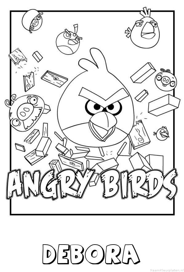 Debora angry birds kleurplaat