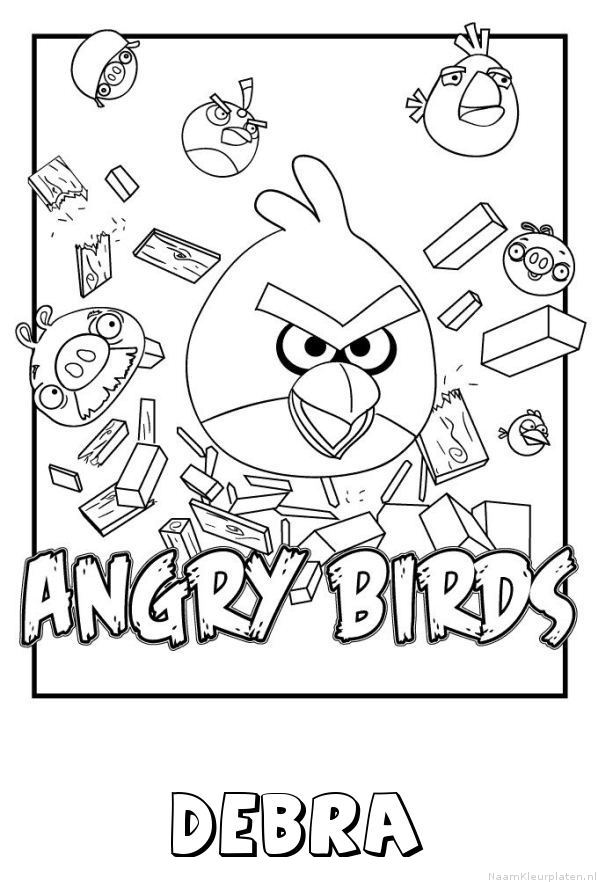 Debra angry birds kleurplaat