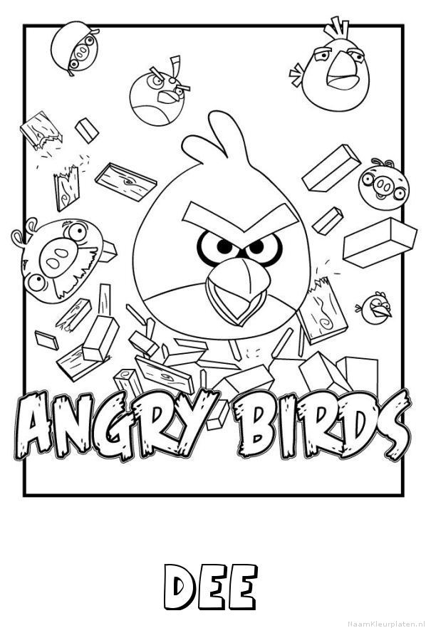 Dee angry birds kleurplaat