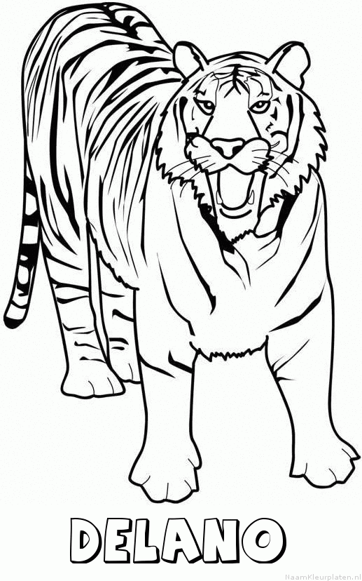 Delano tijger 2 kleurplaat