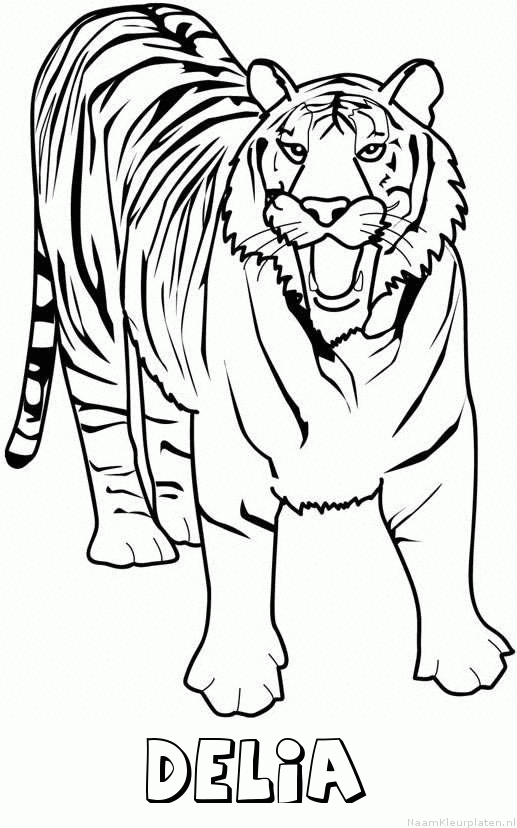 Delia tijger 2 kleurplaat