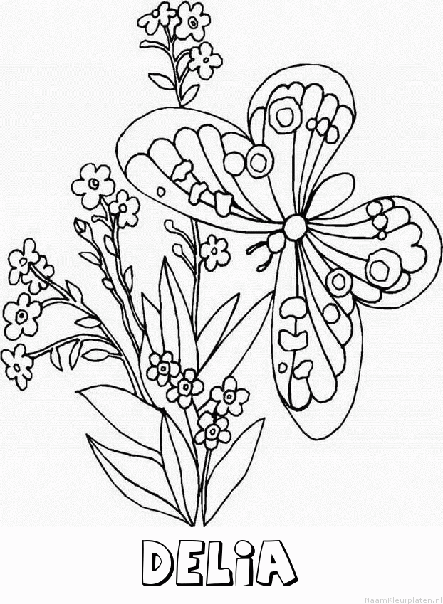 Delia vlinder kleurplaat