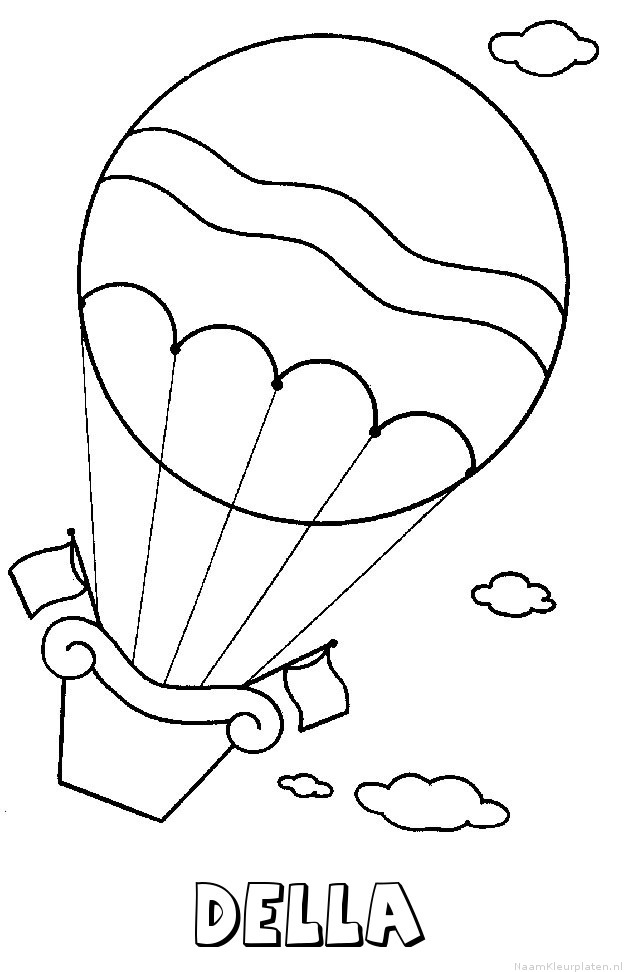 Della luchtballon kleurplaat