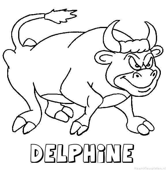 Delphine stier kleurplaat