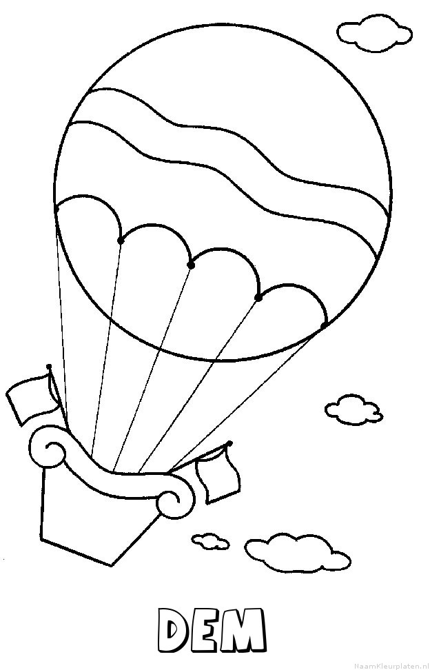 Dem luchtballon kleurplaat