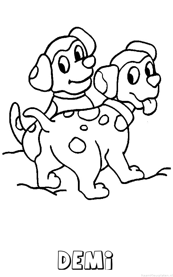 Demi hond puppies kleurplaat