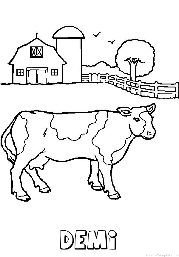 Demi koe kleurplaat
