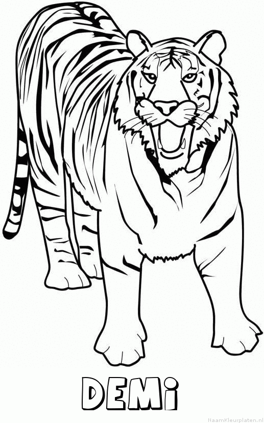 Demi tijger 2 kleurplaat