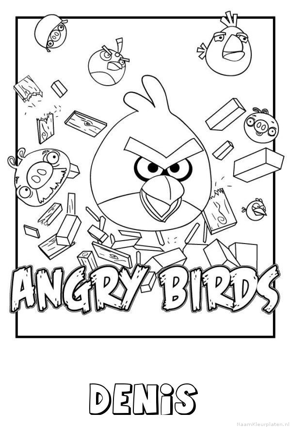 Denis angry birds kleurplaat