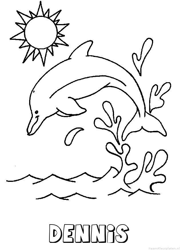 Dennis dolfijn kleurplaat