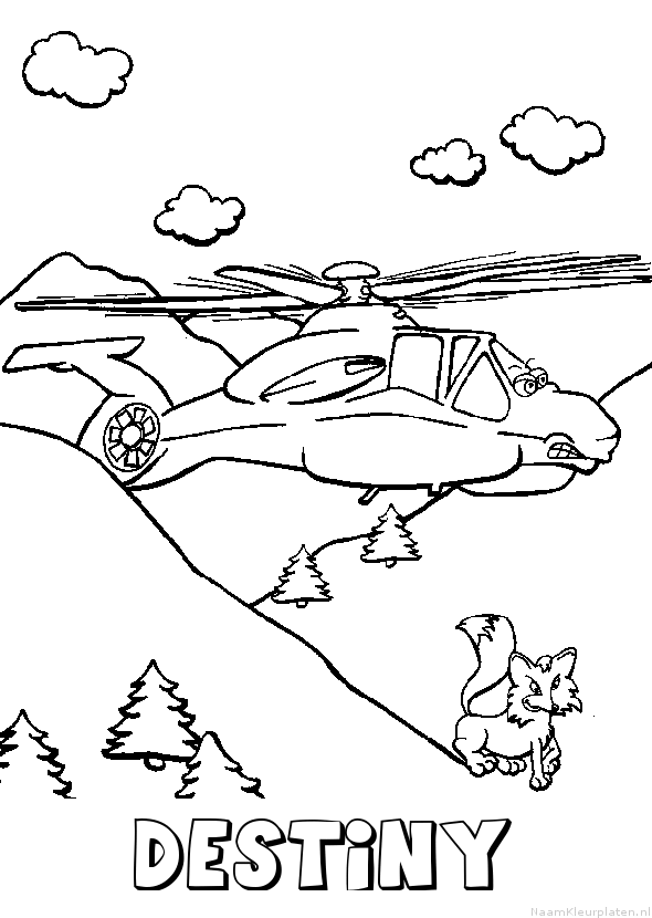Destiny helikopter kleurplaat