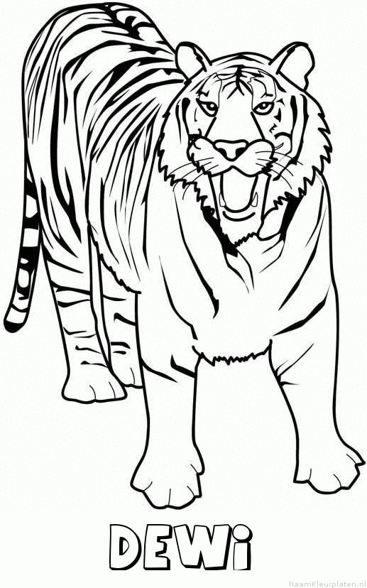 Dewi tijger 2 kleurplaat