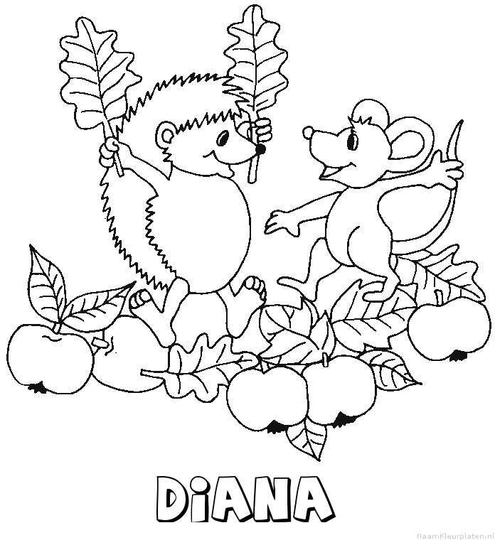Diana egel kleurplaat