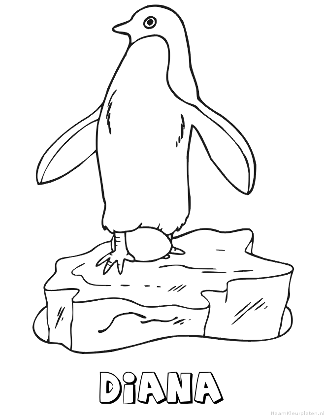 Diana pinguin kleurplaat