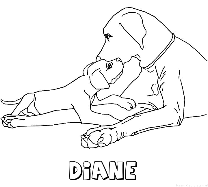 Diane hond puppy kleurplaat