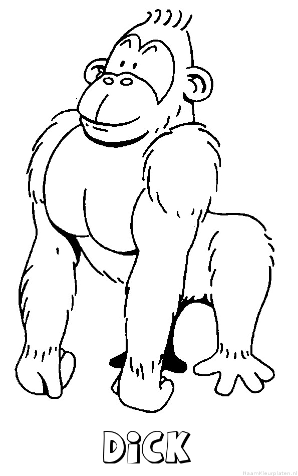 Dick aap gorilla kleurplaat