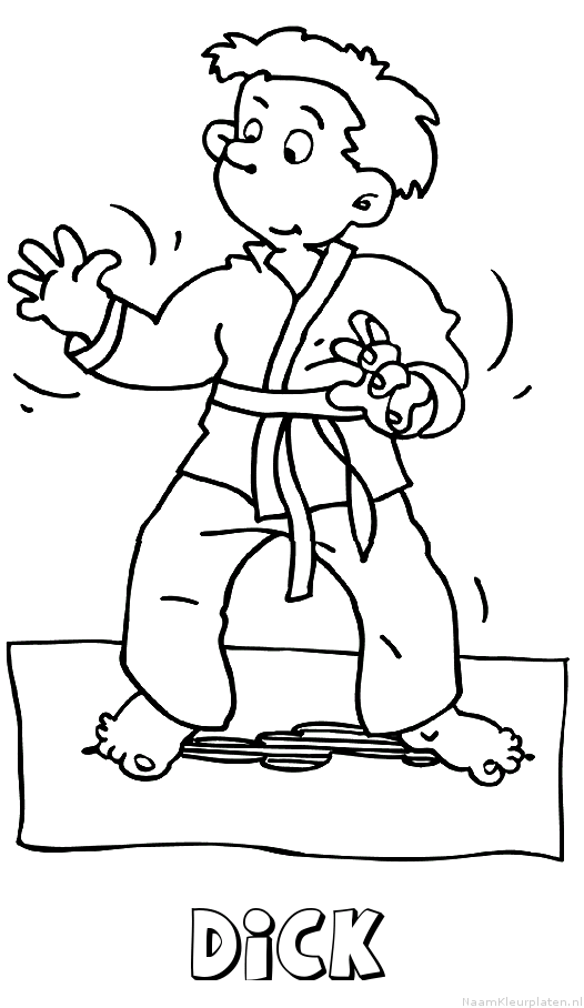 Dick judo kleurplaat
