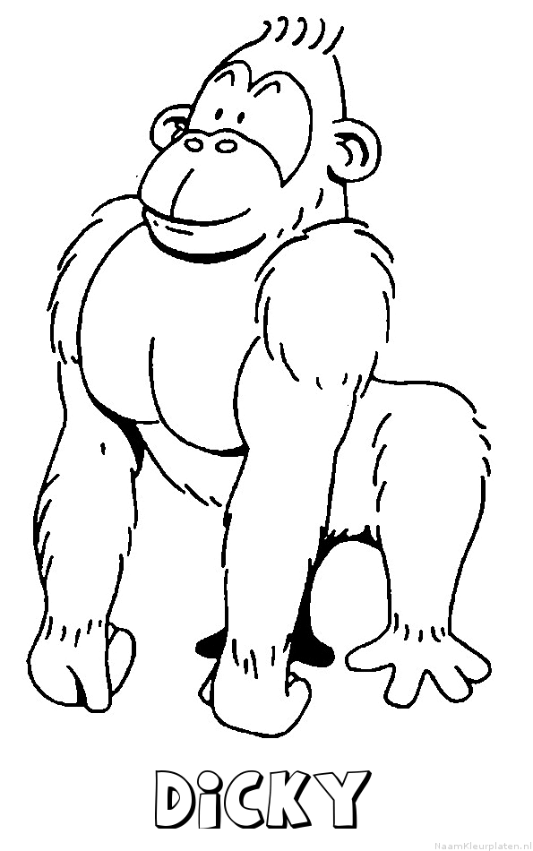 Dicky aap gorilla kleurplaat