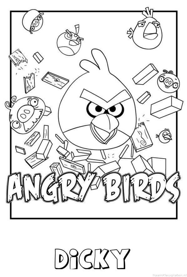 Dicky angry birds kleurplaat