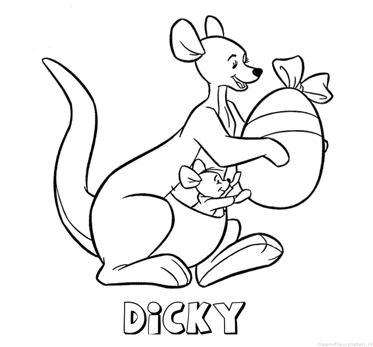 Dicky kangoeroe kleurplaat