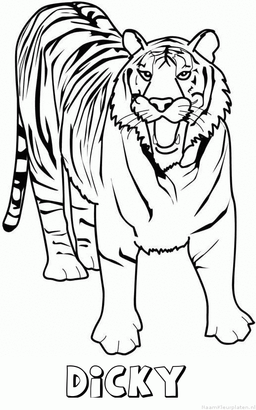 Dicky tijger 2 kleurplaat