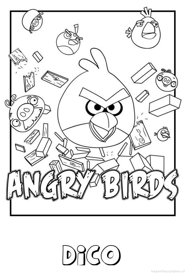 Dico angry birds kleurplaat