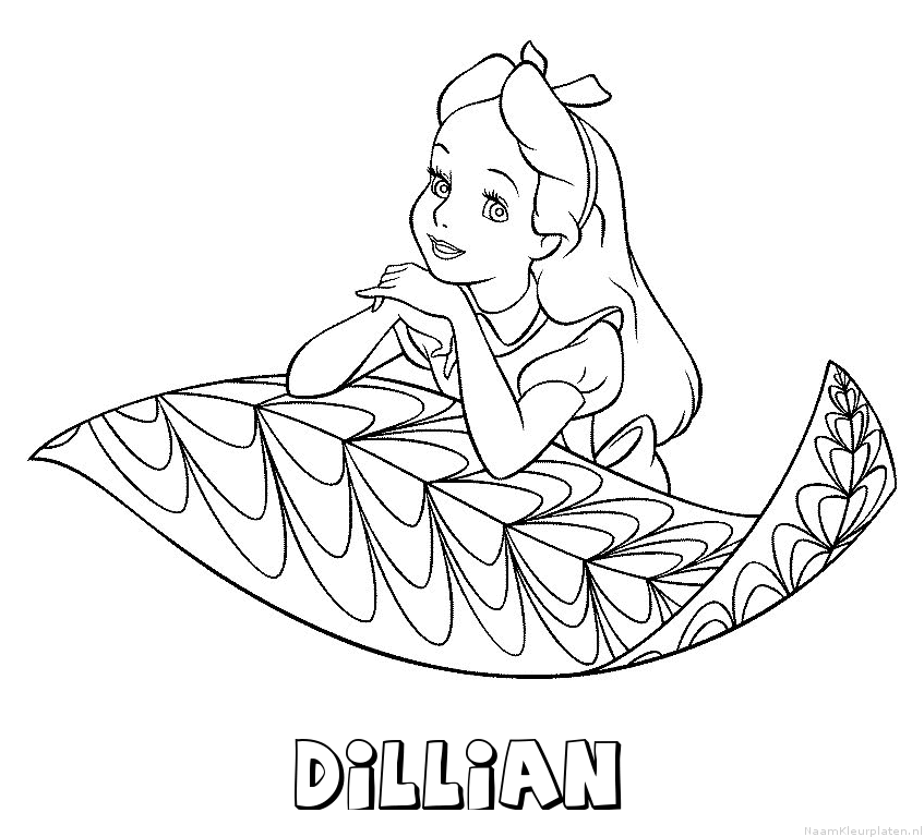 Dillian alice in wonderland kleurplaat