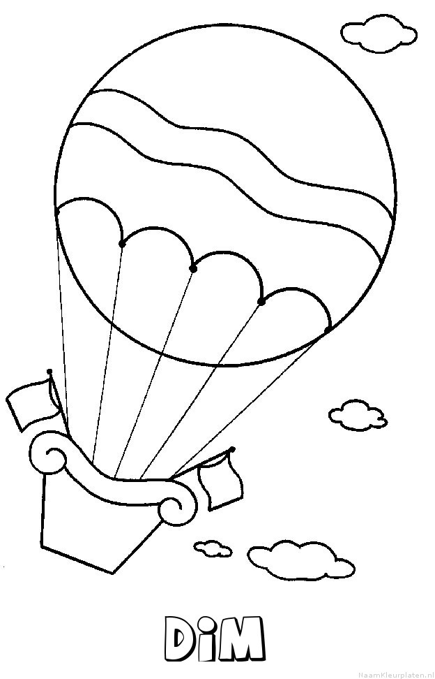Dim luchtballon kleurplaat